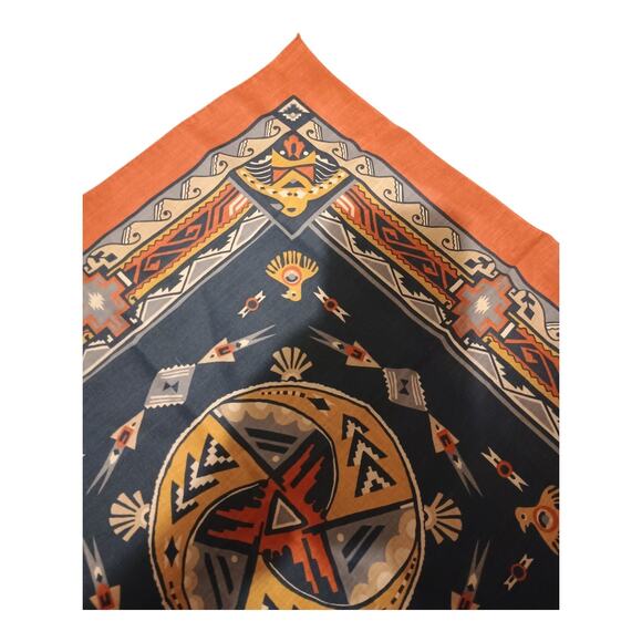 1980s Native American Wamcraft USA Bandana Hankie Scarf Lot 2 Thunderbird READ - Picture 8 of 11